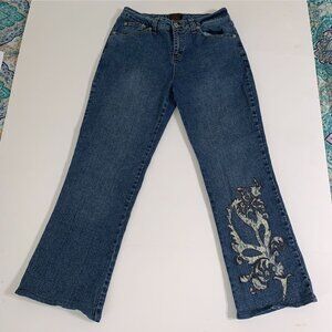 Andre Bini Bootcut Embellished‎ Lace Jeans Size 6P